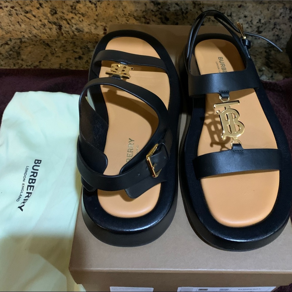 Burberry black sandals